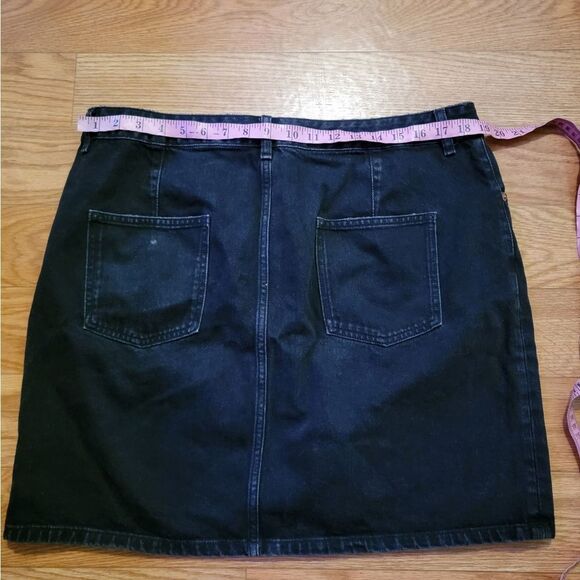 Asos Design Black Denim High Rise Skirt - Picture 6 of 12